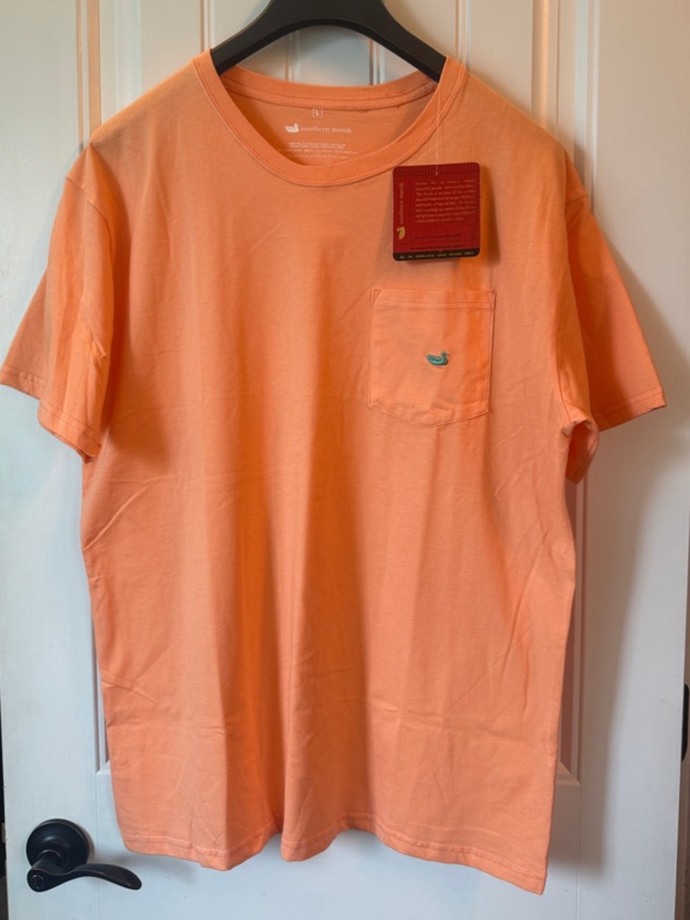 Southern Marsh Men's Short-Sleeve Pocket Tee in Peach